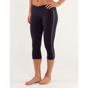 LULULEMON Athletica 🐾 STRIKE TIGHT CROP PANT BLACK SWAN HERRINGBONE, Sz 6